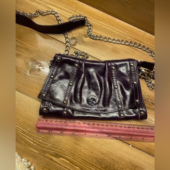 Robert Dice Deep Purple Purse Crossbody Bag Clutch with Studs - Picture 7 of 16